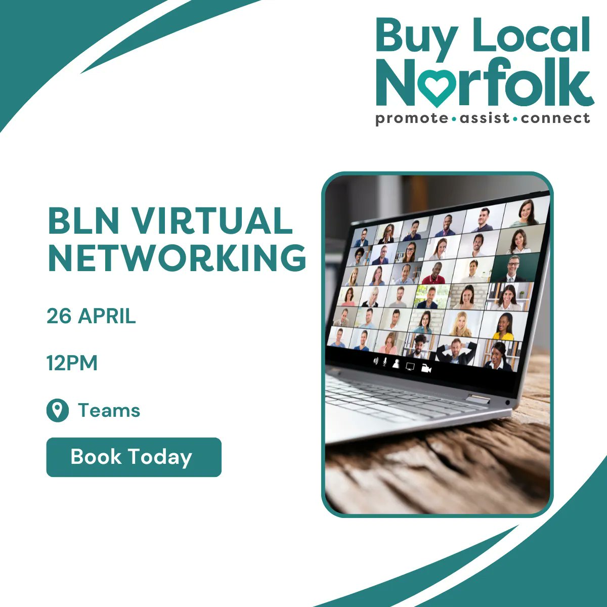 BuyLocalNorfolk's tweet photo. There are still spaces available at our virtual networking event next week! 💚

Come and say hello! 👋

Book your FREE space today 👉 https://t.co/o1OlsL6z5Q
.
.
.
.
.
#BuyLocalNorfolk
#BuyLocalToHelpLocal
#Norfolk
#ShopLocal
#Network
#NorfolkBusiness
#BusinessNetwork
#BLNMember https://t.co/N8TstEUxHD