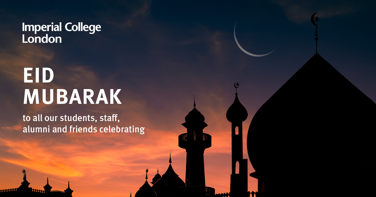 imperialcollege's tweet photo. Eid Mubarak to #OurImperial staff, students, alumni and friends celebrating 🌙 🕌

We hope your day is full of joy, happiness and lots of food! https://t.co/dTAHOpfcKE