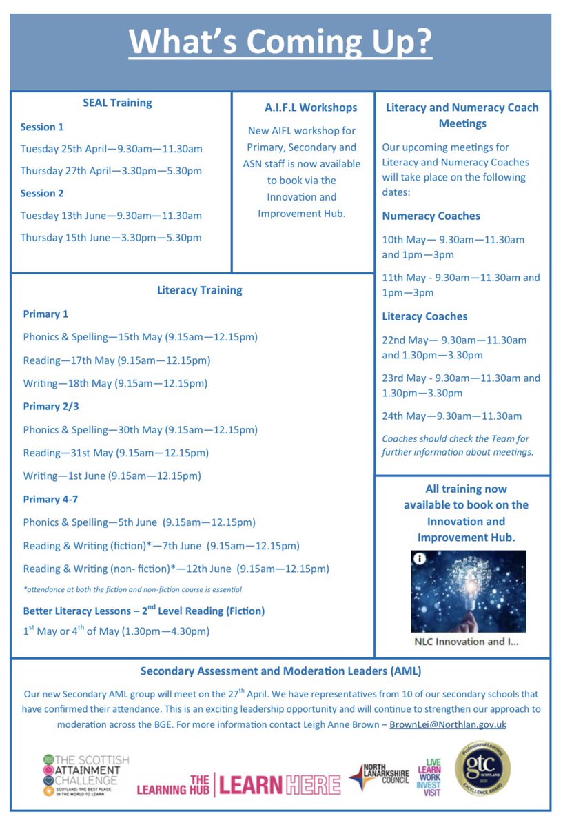 NLLearningHub's tweet photo. Check out the latest newsletter from the Learning Hub &amp; Pedagogy Team 👀📚🗞️ we have lots of exciting CLPL opportunities planned for the final term! @gershearer @MichelleOHalle3 @DB_AKODS @oneilljdo @nlcpeople https://t.co/gjChMewKRz