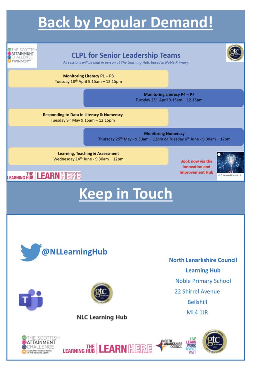 NLLearningHub's tweet photo. Check out the latest newsletter from the Learning Hub &amp; Pedagogy Team 👀📚🗞️ we have lots of exciting CLPL opportunities planned for the final term! @gershearer @MichelleOHalle3 @DB_AKODS @oneilljdo @nlcpeople https://t.co/gjChMewKRz