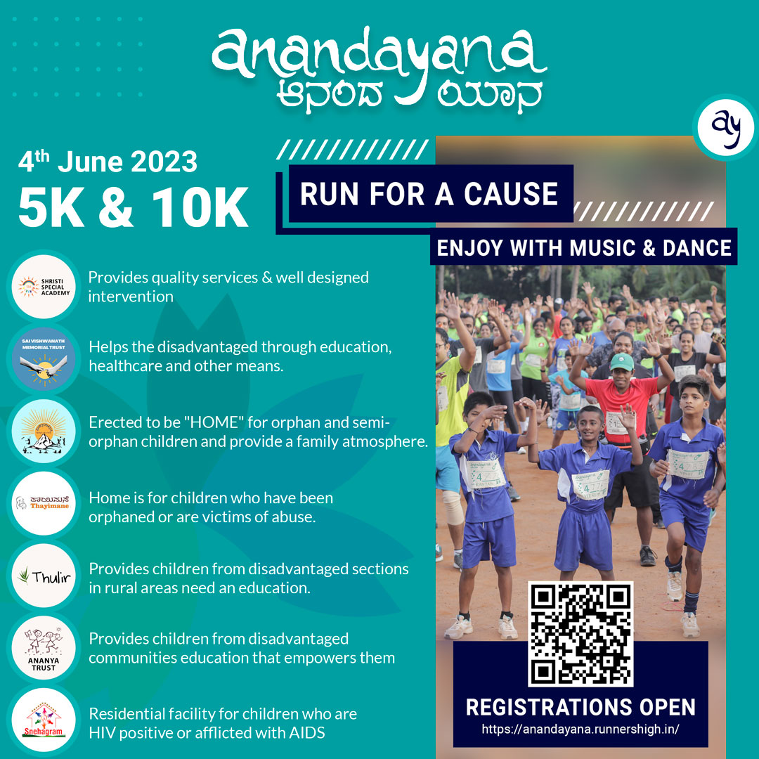 rh_runnershigh's tweet photo. Anandayana is an event that empowers positive change. The funds raised through Anandayana entirely goes to support our partner initiatives working with children from disadvantaged backgrounds.

Let's bring smiles through our miles!

Register &amp; support @ https://t.co/B6zYkZf3D9 https://t.co/hGRPVKzj06