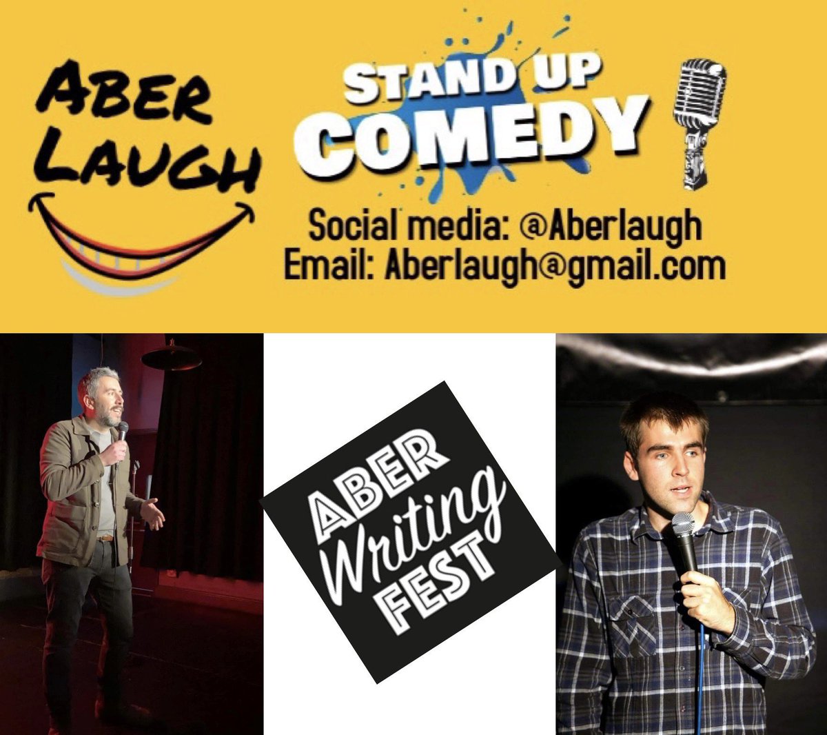 Aber Laugh will be running a session at <a href="/AberWritingFest/">Aber Writing Fest</a> and welcoming welsh comic <a href="/Mike_Reed_Welsh/">Mike Reed</a> on Saturday afternoon, all focused on getting started in stand up comedy. Have a look at the link for more info. 

ticketsource.co.uk/Abergavenny-Wr…

#abergavenny #monmouthshire
