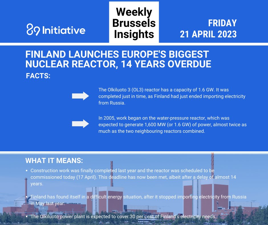 89initiative's tweet photo. Good Morning!
This week you will find our Insights on: Finnish nuclear power plant, protests in Czech Republic and farewell of German nuclear. https://t.co/P2LAIUErWg