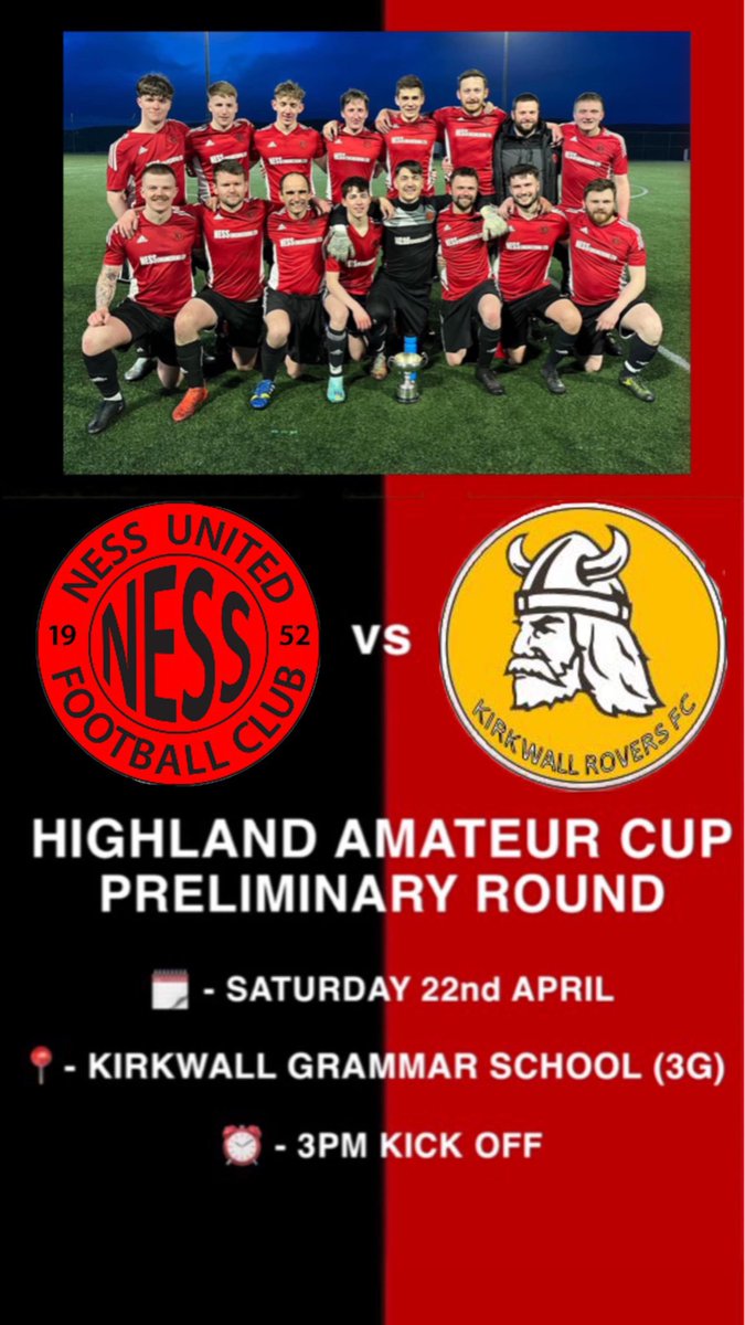 The Senior team are back in action this Saturday 22nd April when they travel to Kirkwall to take part in the Highland Amateur Cup #HAC <a href="/ScotAmFAHigh/">Highland Amateur Cup</a> <a href="/ScotAmFA/">Scottish Amateur FA</a> <a href="/scottish_aff/">AmateurFixturesResultsSCO</a> <a href="/FitbaFanatics/">FITBA FAN-ATICS 🏴󠁧󠁢󠁳󠁣󠁴󠁿⚽</a>