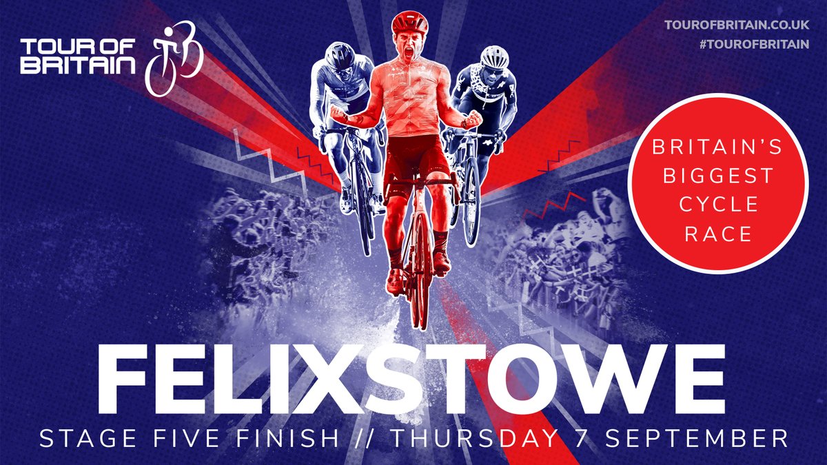 We’re excited to welcome the <a href="/TourofBritain/">Lloyds Tour of Britain</a> back to #Suffolk for the first time since 2017!

The stage five finish will be hosted by our <a href="/EastSuffolk/">East Suffolk Council</a> town of #Felixstowe on Thurs 7th Sept!

Find out more about this years event at: tourofbritain.co.uk/more-tour-of-b…