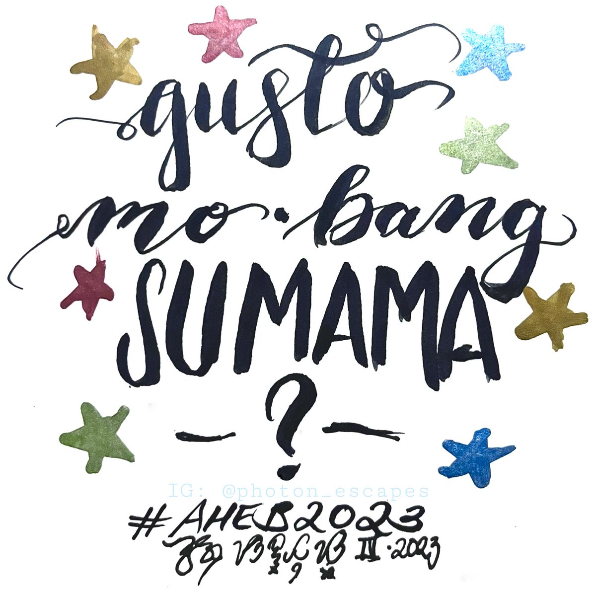 santonsantuhan's tweet photo. “Wanna come with?”
Happy Opening, #AngHulingElBimbo!
Prints soon.
.
#Alapaap #calligraphy #AngHulingElBimbo #AHEB2023 #fanart #Eraserheads #metallicpens #traditionalart #markers #pinoy #OPM #philippinetheater #filipinoartist #artph https://t.co/lAJki8um07