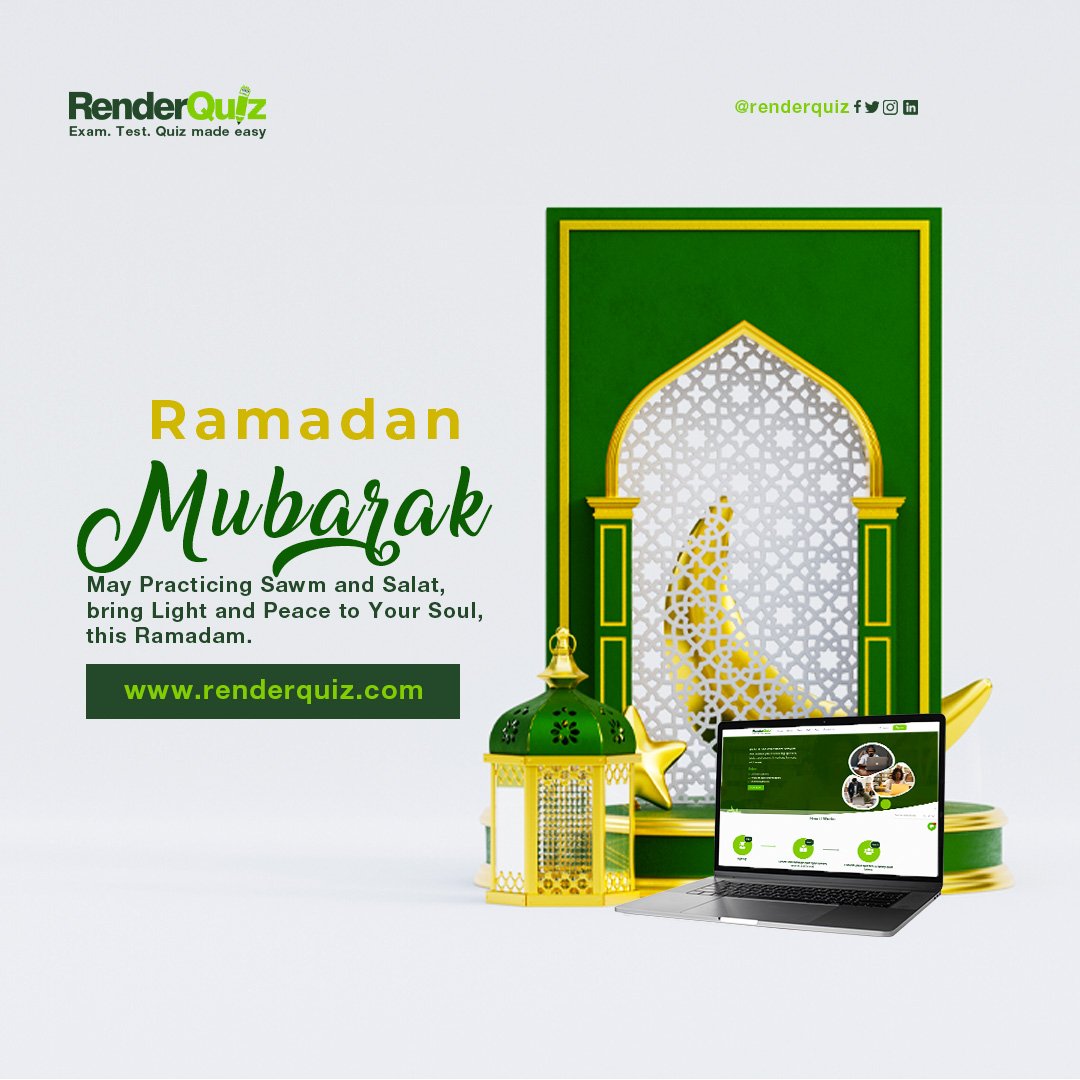 Renderquiz's tweet image. Ramadan Mubarak to our Muslim friends and family 🎉.
Let&apos;s handle all your online examinations. 
👉renderquiz.com

#Ramadan2023 #RamadanMubarak #onlineexam #onlinetest #onlinerecruitment #onlinequizzes #schools #colleges #recruitmentagency #teachers #EmployeeEngagement