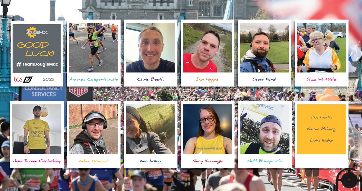 DougieMacStoke's tweet photo. Meet our @LondonMarathon 2023 Team 🏃‍♀️🏃

Good luck to Dan, Luke, Scott, Kieran, Kelvin, Mary, Matt, Amanda, Keri, Zoe, Deborah, Jake, Shaz &amp; Stephen for this Sunday💪

Together, the team have so far raised over £22k to ensure our local community receive the very best care 🌻 https://t.co/qbXeUoT6Lt
