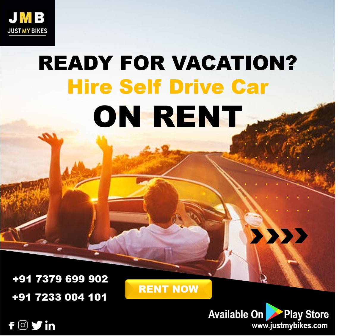 justmybike's tweet photo. Are you planning for a trip?
Book Now Your Dream Car
+91 7379 699 902
+91 7233 004 101
To follow more details visit: https://t.co/k9BNxpPm1F
#carrental #rentacar #car #rentcar #carrentals #luxurycars #rentalcars #carrentalservice #selfdrive #rentservice #selfdrivecar https://t.co/y4O3h6KoQm