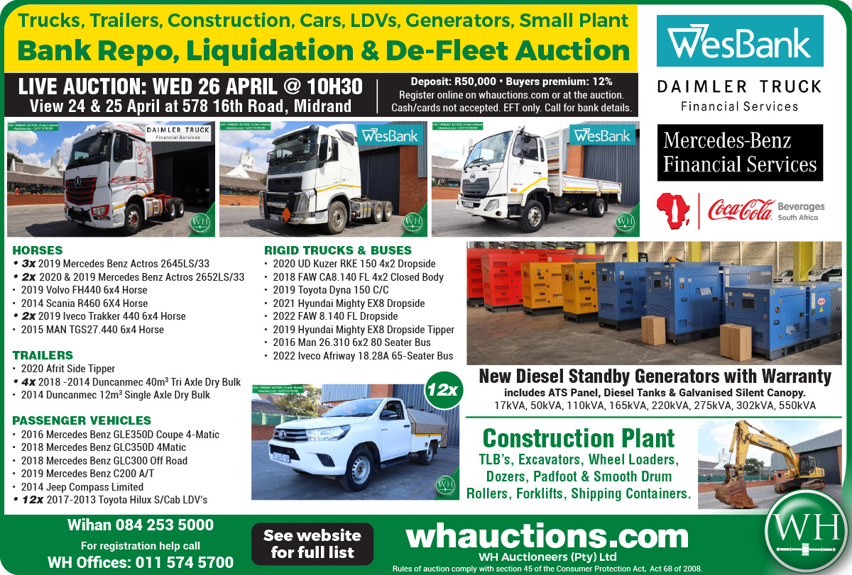 WH Auctions on Twitter "𝗔𝗨𝗖𝗧𝗜𝗢𝗡 Bank Repo & DeFleet Trucks, Civils, Cars, LDV's, Unused
