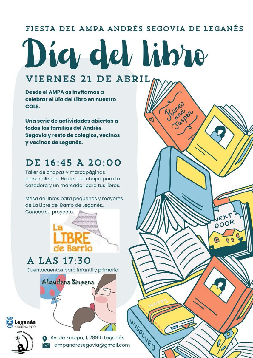 LaLibredeBarrio's tweet photo. Planes de hoy en #Leganés

📌 En el cole: nos vamos al CEIP Andrés Segovia con tenderete de libros para todas las edades

📌 En La Libre, tertulias feministas con Ana Useros y Ana Hernando, voceras de @FeminismosMad https://t.co/IgPYgzCywS