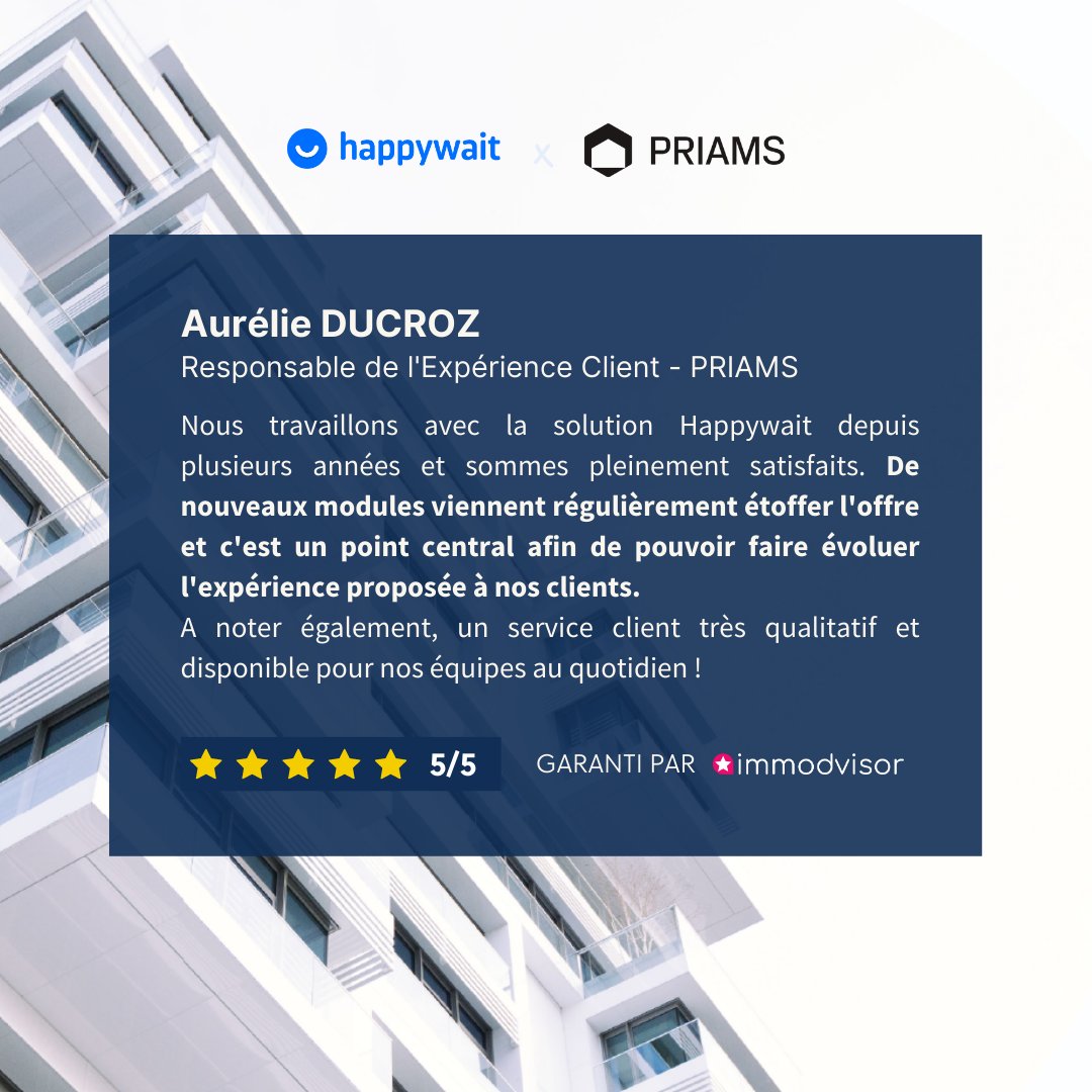 Nos clients nous recommandent 💬 ✨

"Un service client très qualitatif et disponible pour nos équipes au quotidien !" - Aurélie Ducroz, Responsable de l'#ExpérienceClient chez #PRIAMS

🤝 Merci à nos clients pour leur confiance.

#CustomerExperience #PropTech #AvisClients #vefa