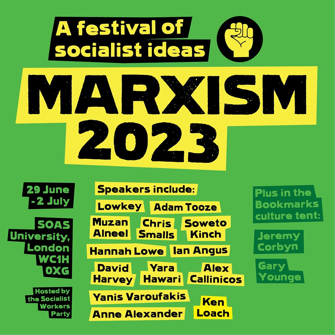 MarxismFestival's tweet photo. Thousands will be on the streets this weekend for @XRebellionUK’s #TheBigOne.

Join us at #marxism23 where we’ll be debating how we can stop capitalism’s climate chaos: https://t.co/EPnMiKaYXB

🧵 Thread of some of the highlights 👇🏾

#UniteToSurvive (1/4) https://t.co/PgFAuKAuP2