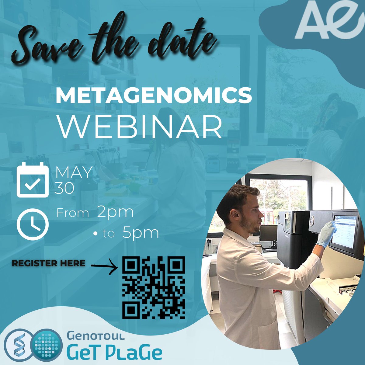 GeT_Genotoul's tweet photo. Join us for our metagenomics webinar on May 30th from 2-5pm CET.
🔹Shotgun metagenomic protocols and analysis
🔹Long-read metabarcoding
🔹Full-length 16S analysis
🔹Metagenome statistical analyses
👉Register here: https://t.co/8cnT7rFhEB
#GenPhySE #SeqOccIn https://t.co/deU2kDa4gd