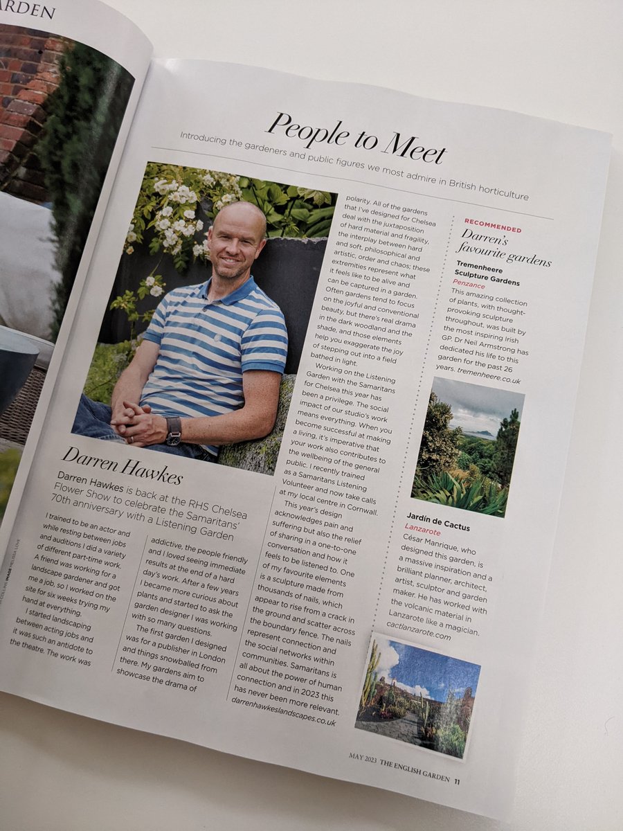 In this month's <a href="/TEGmagazine/">The English Garden</a> <a href="/DHLandscapes/">Darren Hawkes</a>  designer of the Samaritans' Listening Garden at RHS Chelsea talks about designing a garden to mark the Charity's 70th anniversary as a place to sit, share and be heard.