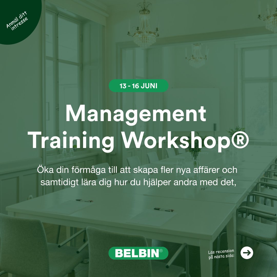 BelbinSverige's tweet photo. Gå vår Chefskurs – Management Training Workshop den 13-16 juni i Sigtuna.

Den är till för VD, försäljningschefer, tränare, andra chefer.

Anmäl ditt intresse idag!📆🎯🙌

https://t.co/tgCNDOdb43 https://t.co/YIJs7ME3wP