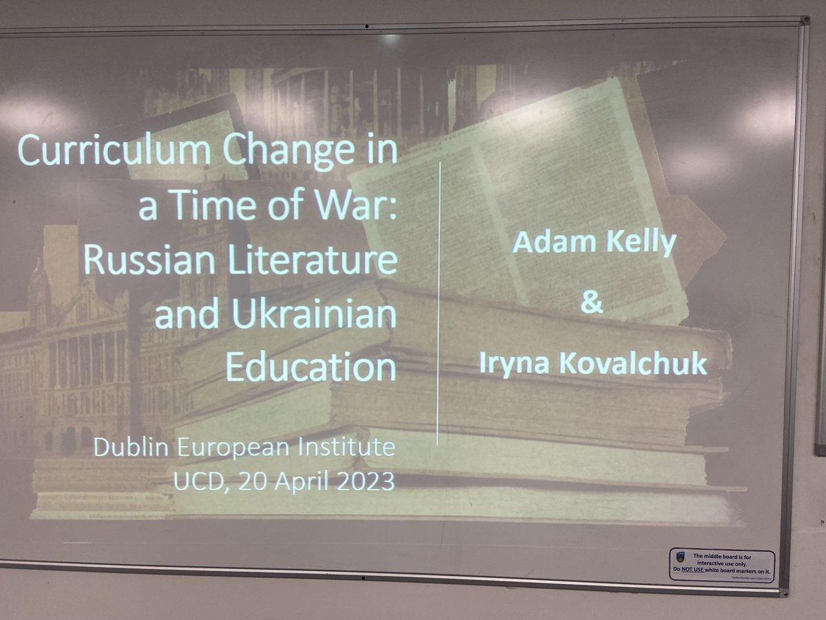 UCD_DEI's tweet photo. Great to have Adam Kelly &amp; Iryna Kovalchuk from @TrustLit_UCD present their paper on Curriculum Change in Ukraine with @_conorgalvin &amp; Joe Carthy. Four disciplines, one seminar. @UCD_Research https://t.co/czWjN2CxlP