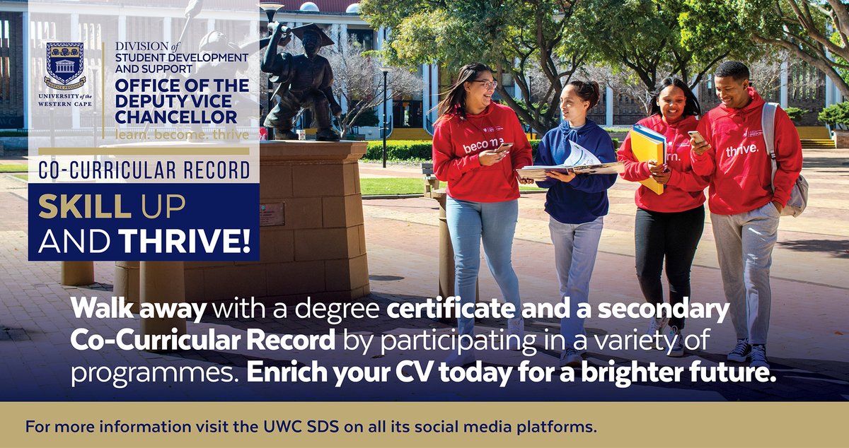 uwcsds's tweet photo. #SkillUp&Thrive #LearnBecomeThrive #UWCSDS #UWCccr #IAmUWC #WeAreUWCSports #UWCfirstyears #UWCFirstyearexperience #CampusHealth https://t.co/L40J61m1rN