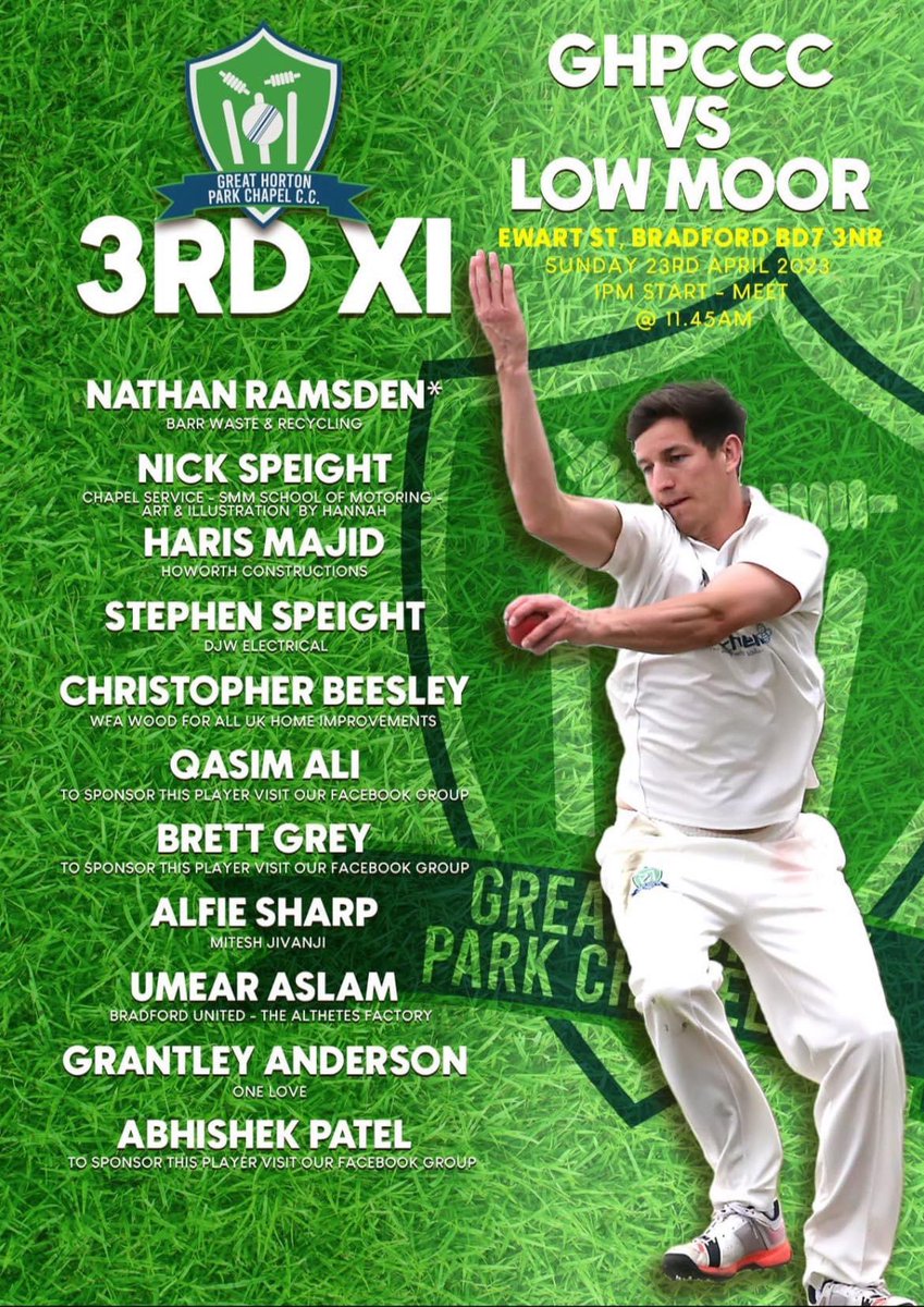 ghpccc's tweet photo. The Sunday section under new leadership of @NathanCramsden  start their campaign @ home Vs @LowMoorHTCC https://t.co/VWpVo0RMxe