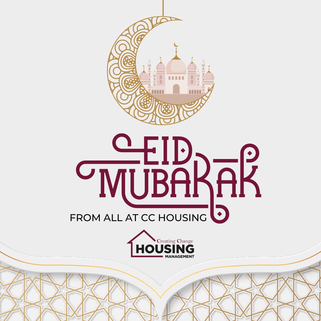 _CCHousing's tweet photo. ✨🌙 Eid Mubarak to all of our tenants, staff and partner organisations. We wish you all a happy and peaceful Eid with those closest to you! 🌙 ✨

#EidMubarak #CCHM #CreatingChange https://t.co/lY3bcIVFEJ