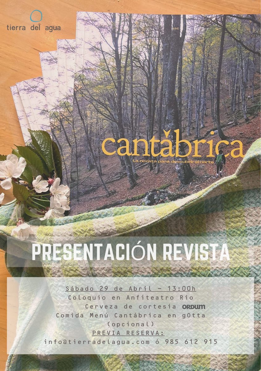 Cantabrica1's tweet photo. 🗣️Atención! El próximo 29 de abril 🗓️nos vemos en @TierradAgua 🏨 en un encuentro con nuestra revista verdaderamente especial!!!📖🍽️👨‍👨‍👧‍👦👩‍👩‍👧👨‍👧‍👧👩‍👩‍👧‍👦
En Caleao,🌳🦌 Parque Natural de Redes (#Caso). 
Te lo vas a perder?😉
Mira aquí ⬇️
https://t.co/EX6O1am5sQ https://t.co/hrYtqXlMTf