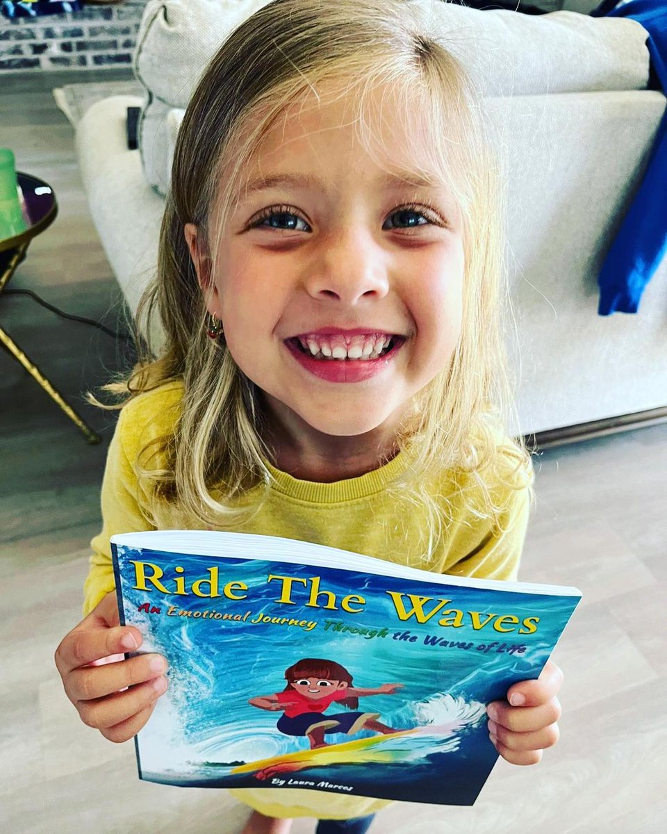 4 year old Emily loves Ride The Waves! She says she can relate to having so many feelings  Looking at all the colorful illustrations also makes her feel happy 💚Come practice riding the waves with Laura 
#ridethewave #kidslovelylearning #smartkids #kidreaders #growingsmartkids