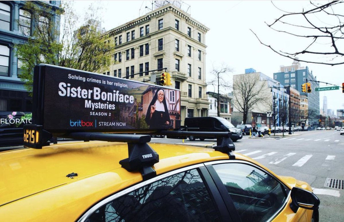 And on a cab…❤️ Can’t wait for next Tuesday!! #sisterbonifacemysteries @BritBox_US @hatch_talent 

#northernactress #visuallyimpairedactor #greatful #love #tv #newyork #actress