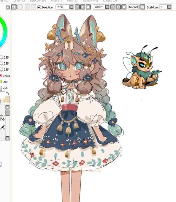 finally trying to design my faerie xwee * w *its taken agessss bc i rlly want her to be special #neopets #komunoc #wip 