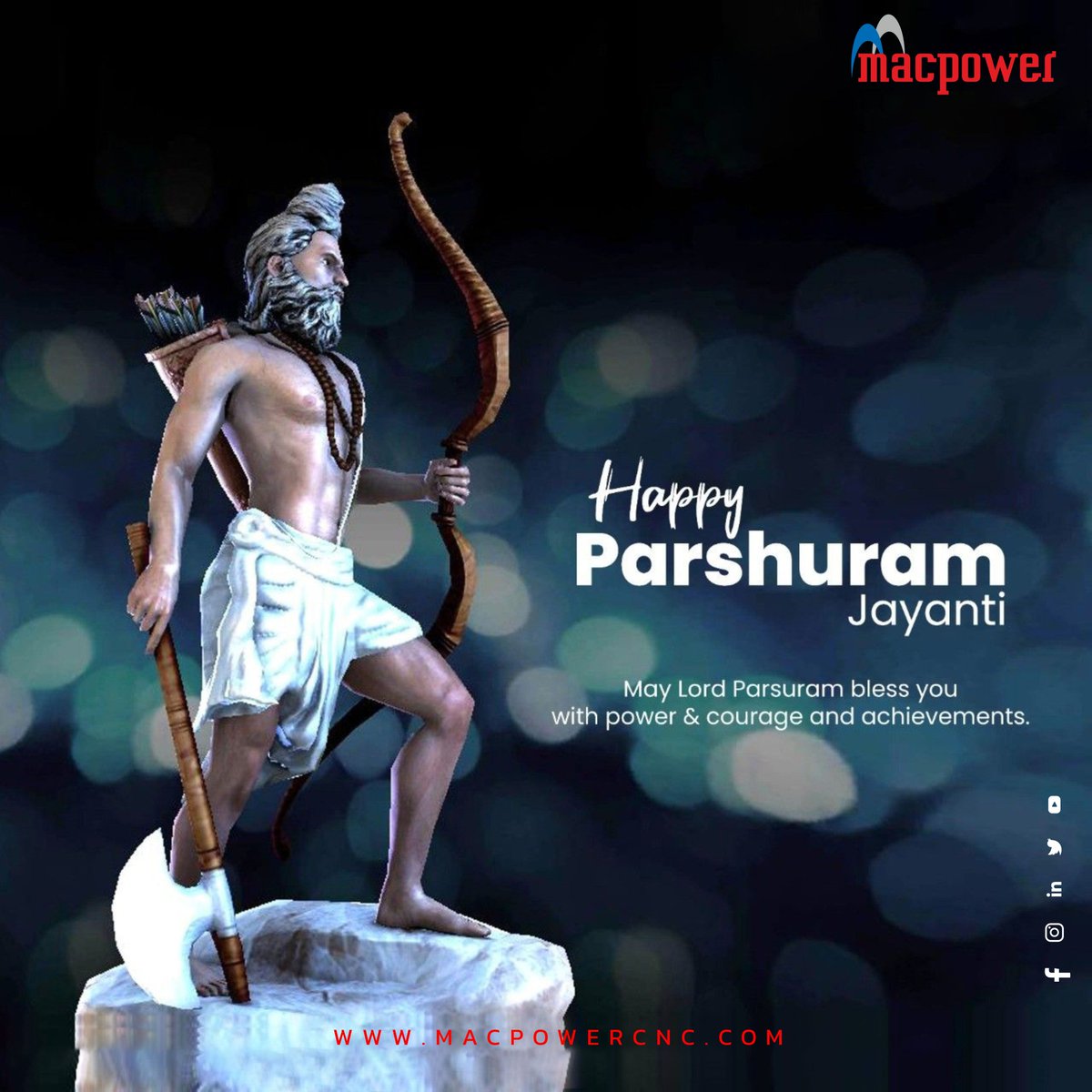 Macpower_CNC's tweet photo. May Lord Parsuram bless you with power &amp; courage and achivements...!!!
Happy Parshuram Jayanti..!!

#gujarat #machine #VMC #MACHINETOOLS #tooling #cnc #technology #macpower https://t.co/0JGXYgKoOk