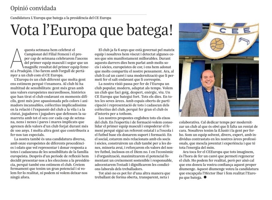Darrer dia de campanya! Desgranem més idees del futur del @ceeuropa a l' <a href="/indepe_gracia/">L'independent de Gràcia</a>. Fel l'Europa que batega!