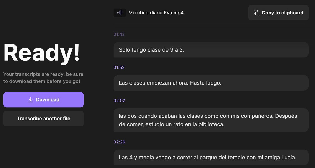 CiaPint's tweet photo. Je viens de découvrir et de tester "AI Transcriptions
by Riverside" : génial pour convertir et retranscrire en quelques secondes un audio ou une vidéo dans n'importe quelle langue 👍
Un sacré gain de temps pour les profs de #LVE (entre autres!) @EdLangFR @Teachersilvert https://t.co/5rcVSmiOsd