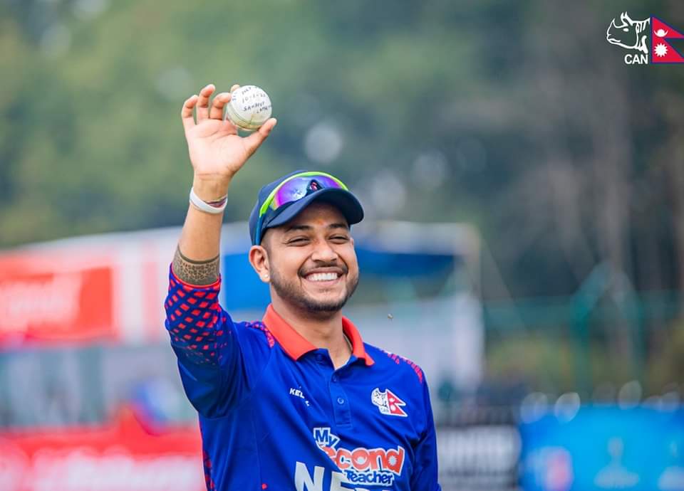 RONBupdates's tweet photo. Sandeep Lamichhane completes 100th wicket in ODI and becomes the fastest ever to get this in just 42 matches , breaking the previous record of Rashid Khan.❤️🇳🇵

Pic. Sajan Lamichhane/CAN https://t.co/10MbXQieGi