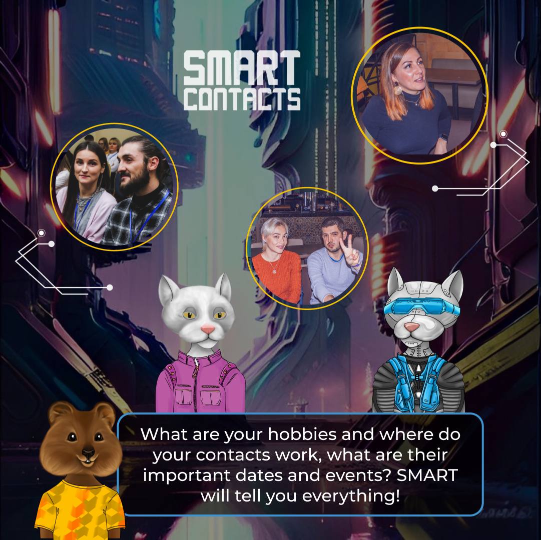 SMARTC0NTACTS's tweet photo. Do you want to know more about your contacts? ๐ง
SMART chatbot knows everything! ๐
#social_connection #speak_world #skills #socionics #findpeople #communication #SMARTCONTACTS https://t.co/HrSLm7YPew