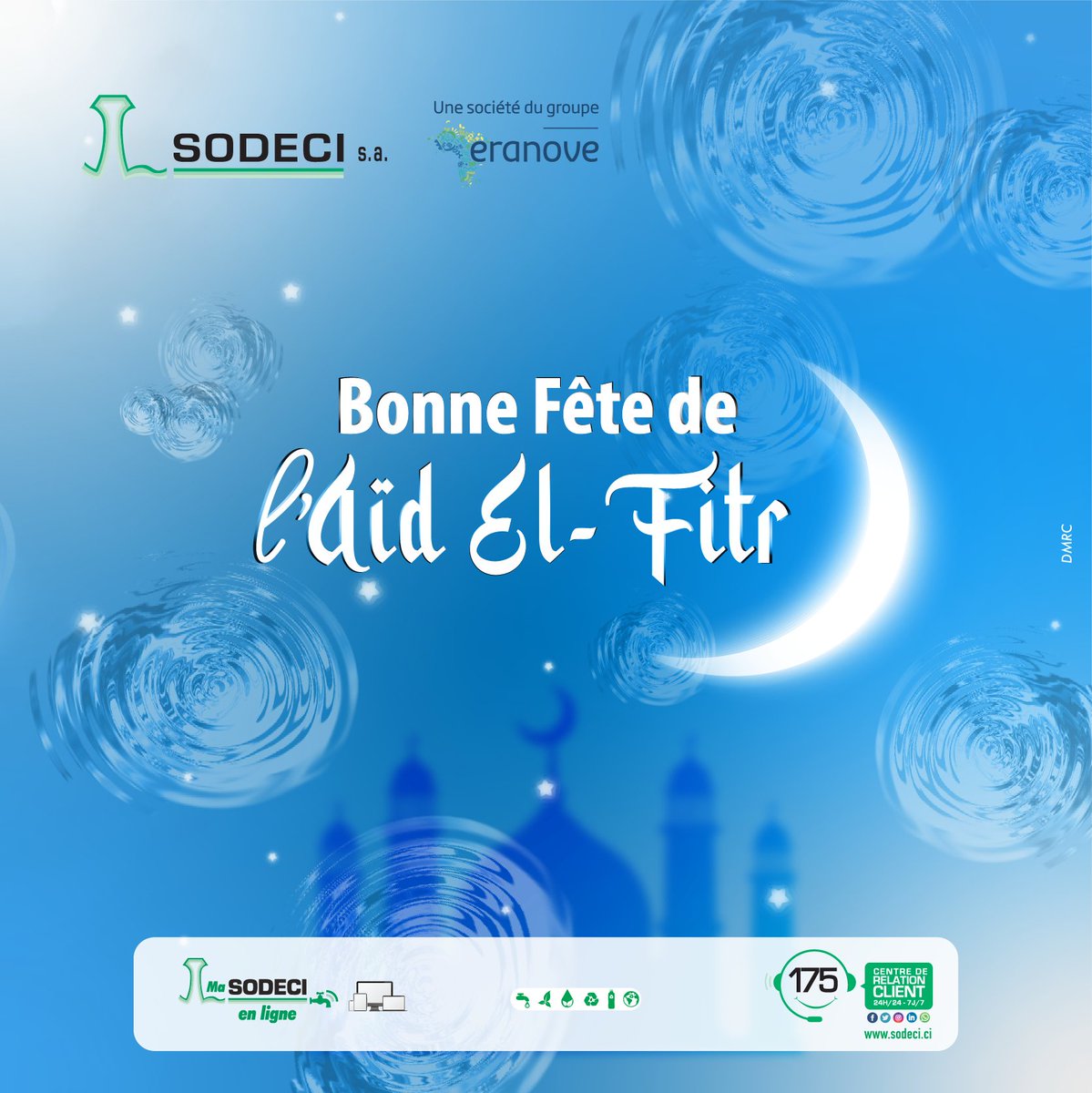 SODECIofficiel's tweet photo. La SODECI vous souhaite une bonne Fête de RAMADAN !

#RAMADAN_2023
#SODECItoujoursplusprochedevous https://t.co/EMPr55AbQW