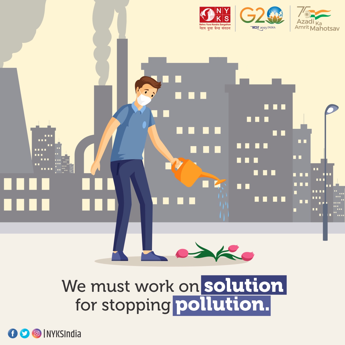 MYBharatHQ's tweet photo. To stop pollution, we must work on finding solutions to the problem.

#StopPollution #Cleanair  #pollution https://t.co/LBTKs286qb
