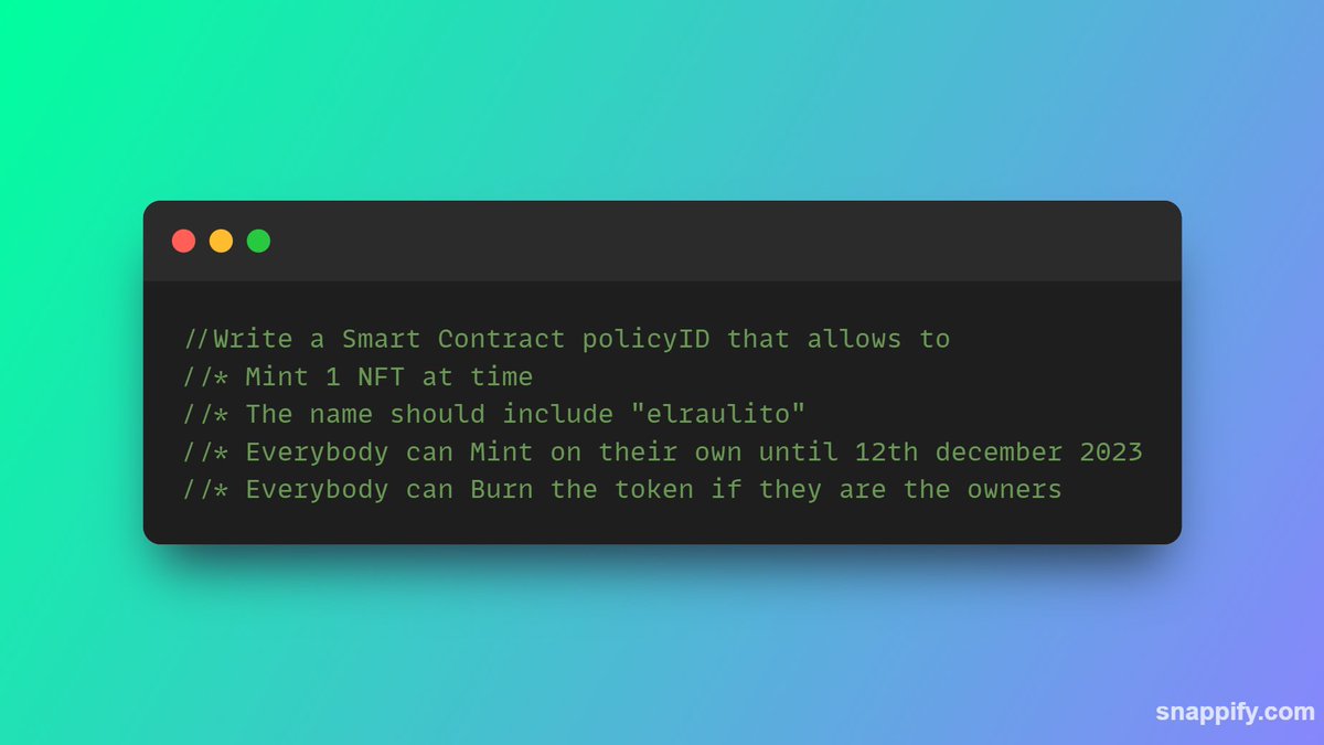 elraulito's tweet photo. Let's increase Cardano education.
Do you want to code Smart contracts? Let's do it together in this🧵

Here the assignment, I will use @aiken_eng 
1/6 https://t.co/OdFmS2Sw48