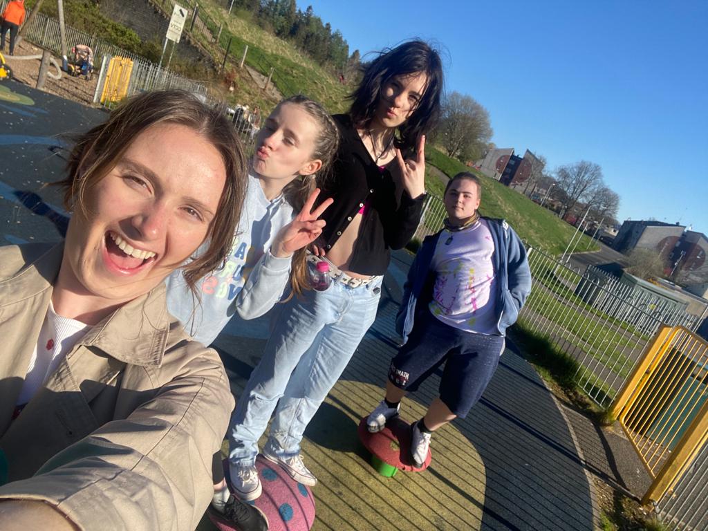 Kelseysfad's tweet photo. What an amazing afternoon with our @SFADRoutesYP. The sun was shining and we could not pass up going to the park ☀️ #thatsunnyfeeling https://t.co/KdEUeCw1a7