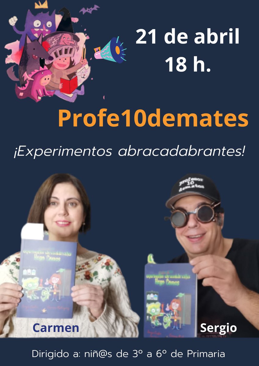 profesor10mates's tweet photo. Hoy viernes a las 18:00 en la biblioteca pública de Ponferrada Experimentos abracadabrantes Tour
Si estás por el Bierzo,yo no me lo perdería 😜
#expAbracabrantesTour
#HugoComasyFilo
@HugoComasyFilo 
@MariaCarmenRo10 
@AytoPonferrada https://t.co/jLDVnrPugj