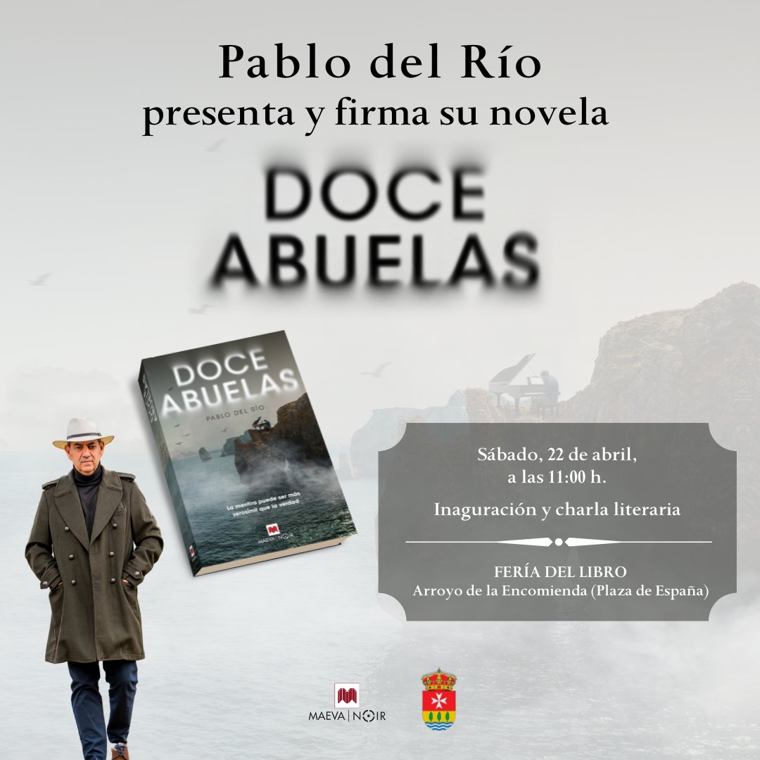 MaevaEdiciones's tweet photo. ¿Eres fan de la novela negra?
¡Este fin de semana Úrsula Campos y Pablo del Río (@pablodelrio64) estarán firmando y presentado sus libros: #CuandoTeFalteElAire y #DoceAbuelas!
#Presentación #Zaragoza #Valladolid #Montegrillo #ArroyoDeLaEncomienda #NovelaNegra #YoLeoMAEVA https://t.co/tRPTyUX2Np