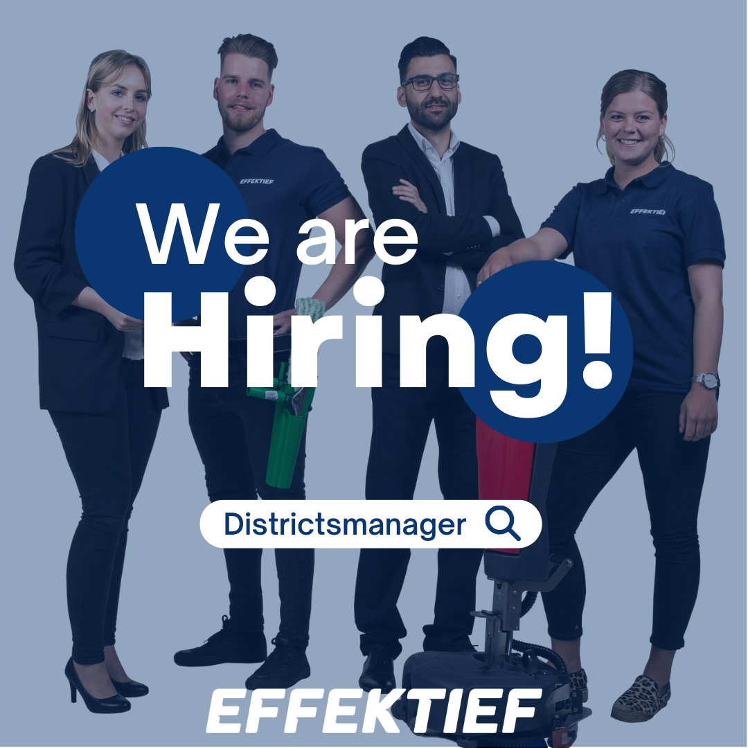 Bouw jij graag aan je eigen team en ga je voor de beste klantbeleving? Dan zijn wij op zoek naar jou! Klik hier voor meer info en online solliciteren: effektief.nl/werken-bij-eff…
#districtsmanager #vacature #schoonmaakbedrijf #Effektief