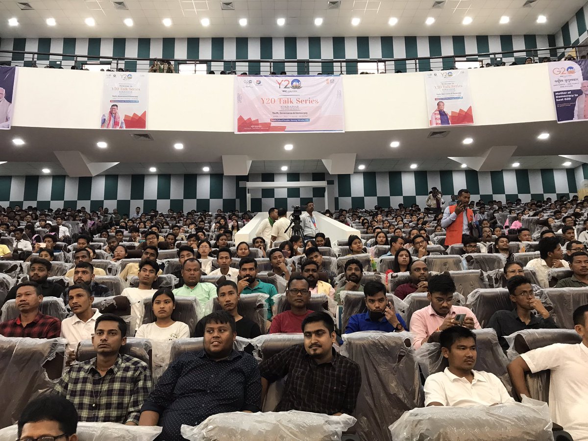 DigambarNarzary's tweet photo. Y20 Talk Series held today at Kokrajhar City of Peace,BTR was inspiring and motivational for the youth. Hope youth from this region will take part in future decision making for our great India https://t.co/n5aZn13fpG
