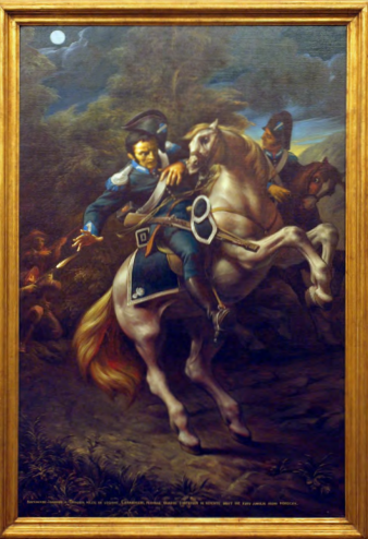 _Carabinieri_'s tweet photo. Vernante (CN), #23aprile 1815: il Corpo dei #Carabinieri Reali piange il suo primo caduto, Giovanni Boccaccio, ucciso in servizio mentre tentava di bloccare un gruppo di briganti evasi dal carcere di Cuneo. Scopri di più a pag.48: https://t.co/H9AU2KtAQU https://t.co/8s6bVSzmIz