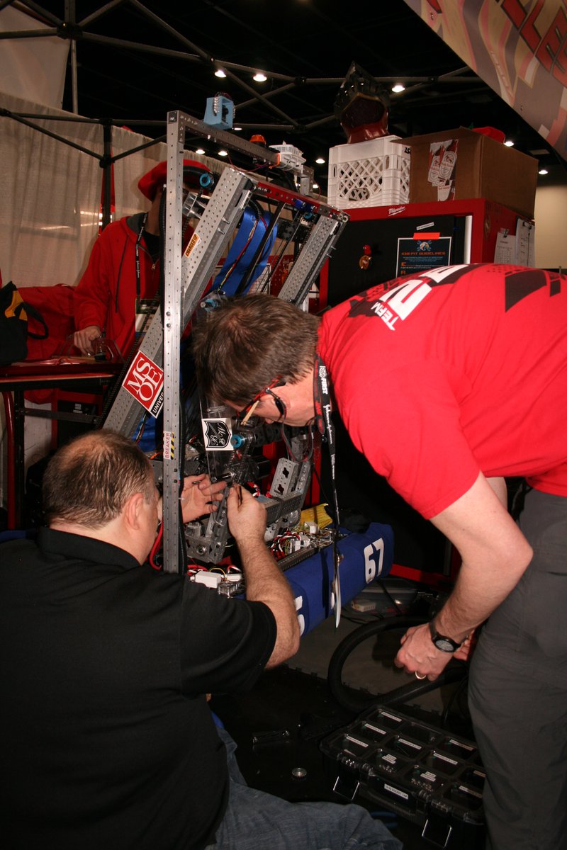 Photos from the first 2 days at the World Championships.  Our <a href="/FRC2667/">Knights OfThe Valley</a>  robotics team went 2-2 in this highly competitive event yesterday.  There are also workshops, exhibits, college and career fairs along with really fun events &amp; activities planned for the teams.