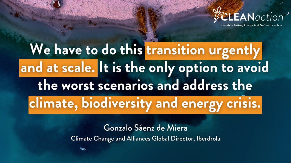 _CLEANaction's tweet photo. Renewable energy must be in harmony with nature and people 🌍 

In this effort, we all have to work together, says @Iberdrola_En’s @gonsaenzdemiera 

Our new report shows how we can roll out clean energy while taking nature into account ➡️ https://t.co/9MbhMYHtyS https://t.co/3r1FInP6Im