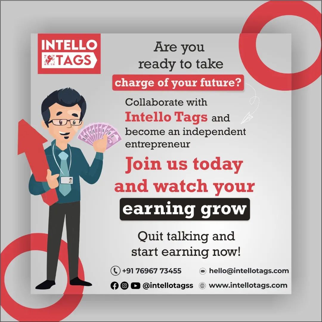 IntelloTagss's tweet photo. Take control of your future with Intello Tags! Join the #entrepreneurlife and start earning today 💰 #intellotags

#business #businessideas #businessowner  #smallbusiness #onlinebusiness #safety  #security #QRCode  #smartdevices #lostandfound #intello #intellotagss #intellotags https://t.co/7UepFAVBta