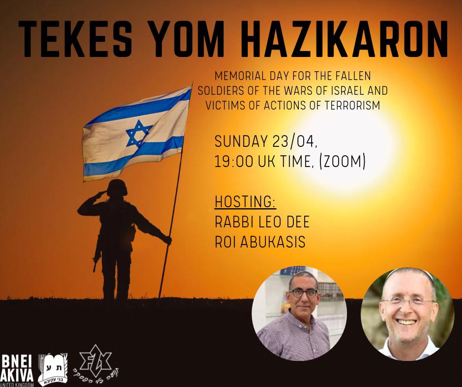 bneiakivauk's tweet photo. Bnei Akiva UK and FZY UK invite you to the ceremony in honour of the Memorial Day for the Fallen Soldiers of the Wars of Israel and Victims of Acts of Terrorism (Yom HaZikaron). 
This online ceremony with Rabbi Leo Dee and Mr Roi Abecassis https://t.co/zdYuhFpasK