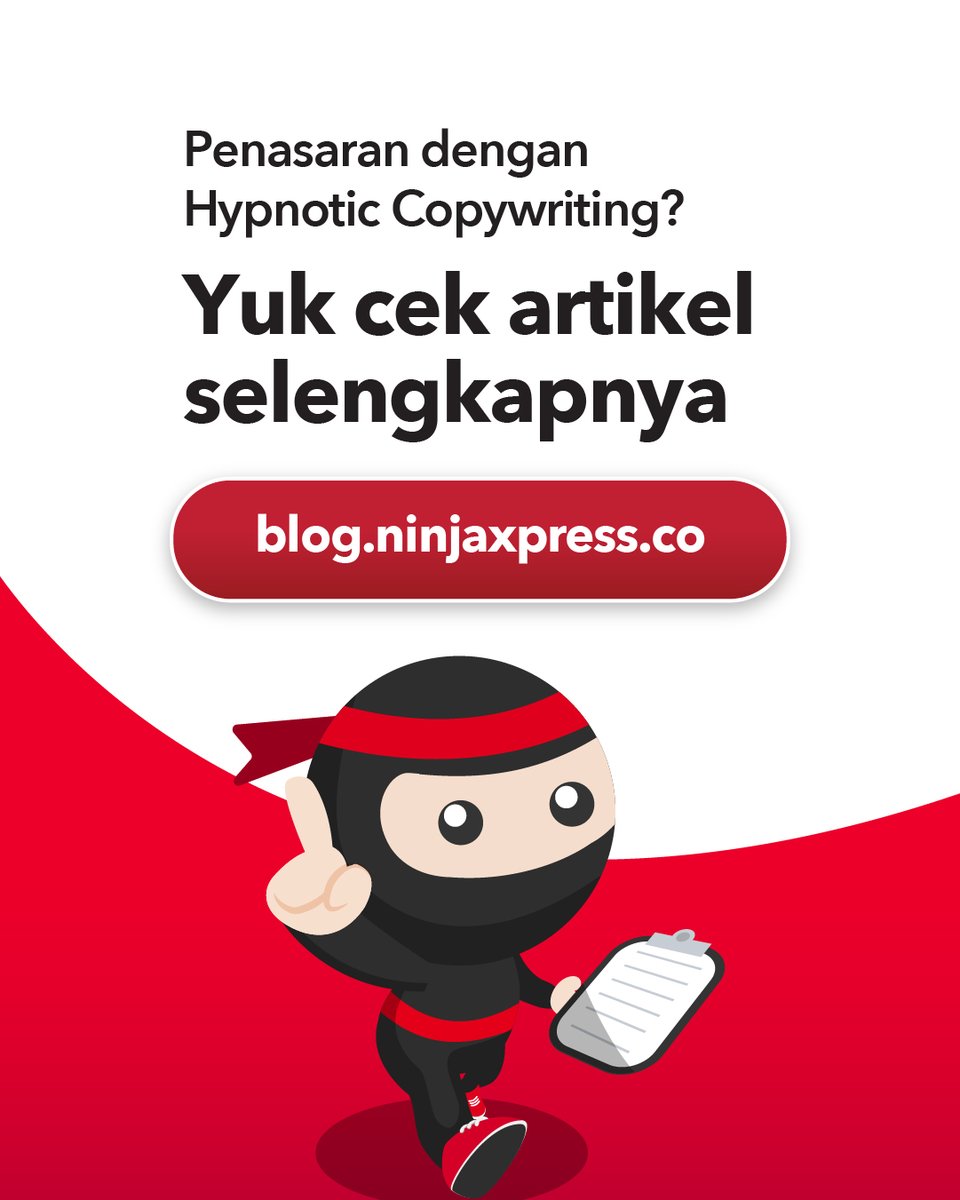 ninjaxpress_id's tweet photo. Teknik jualan anti gagal, emang ada?
Simak tips tentang #HypnoticCopyWriting Teman Ninja, hanya di https://t.co/ySWtKhAnEk
#NinjaXpress #SiapBantuSampaiTujuan #BlogNinjaXpress #TipsBisnis #TipsBisnisOnline #StrategiBisnis #BisnisUMKM #TipsDigitalMarketing #UMKM https://t.co/p8fpWFuBxw