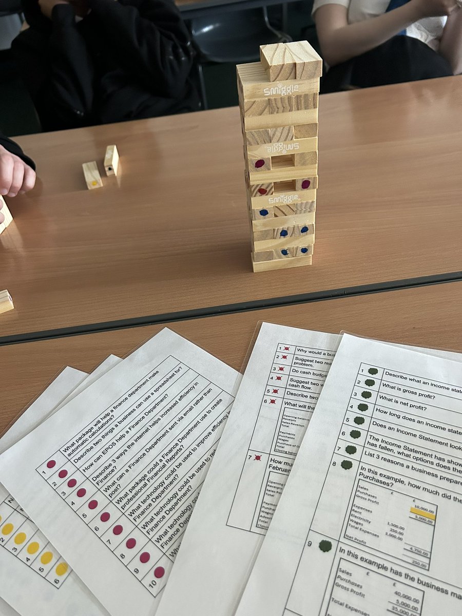 MrsC_BusEd10's tweet image. Final #N5BusMan revision session. I haven’t had Jenga out for a while. The UB crossword I made using @getwordwall got very competitive! Good fun and easy for pupils to quickly see where they did and didn’t have gaps in knowledge. Roll on May 16.
