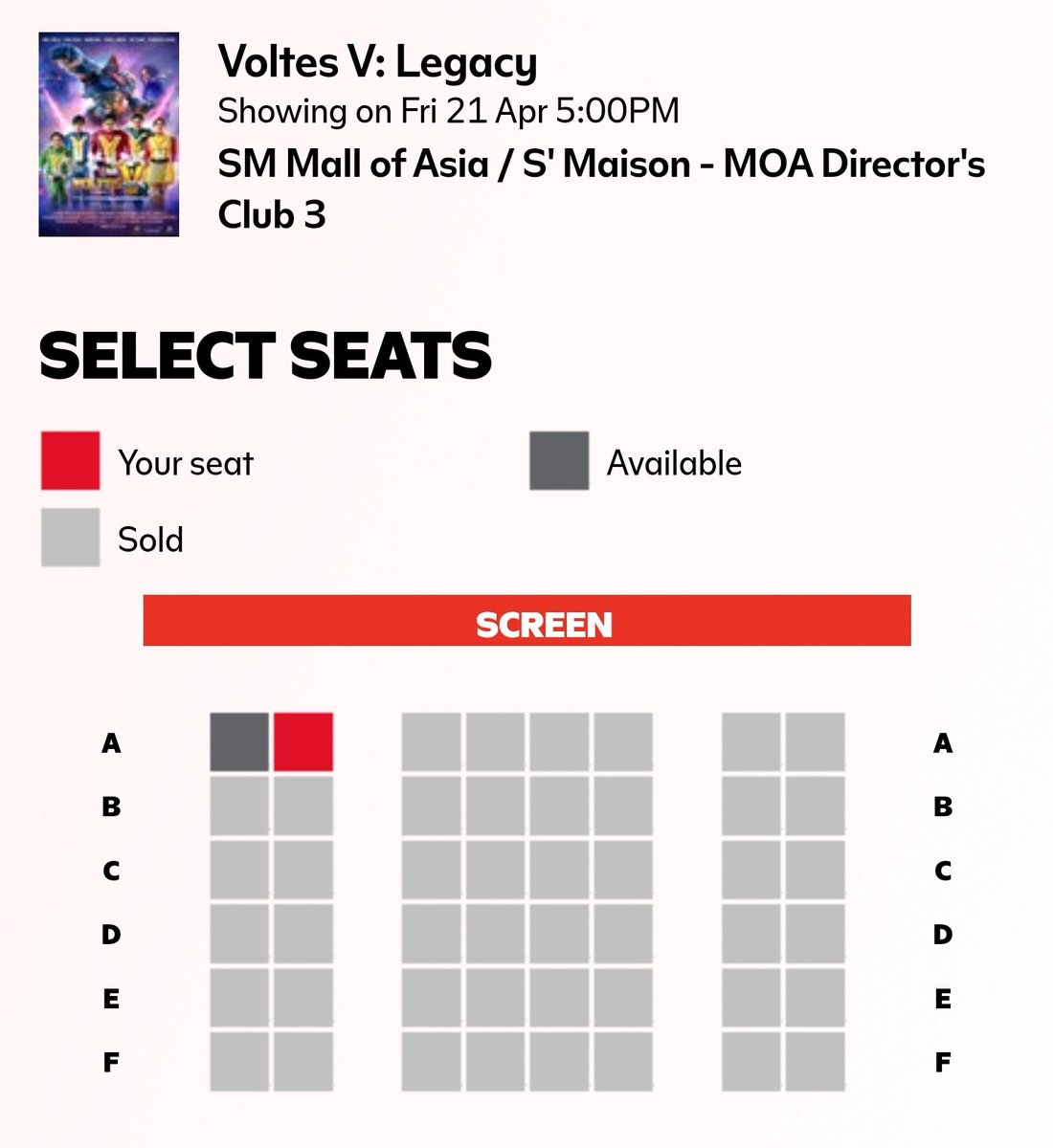 shadowdusk023's tweet photo. Dumami na ang naka-appreciate sa Voltes V. Puro sold out na 👏👏👏

#VoltesV 
#VoltesVLegacy
#V5LegacyTheCinematicExperience #VoltesVLegacyAtSMCinema https://t.co/BpLdB4KA7G