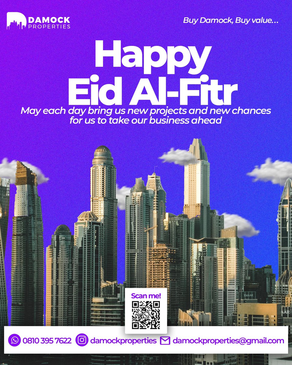 damockng's tweet photo. Happy Eid Al-fitr
To get started, Send us a dm
Damock Properties
Lagos, Nigeria
📞+234 810 395 7622
📧Damockproperties@gmail.com
Buy Damock, Buy Value!
#damock #damockproperties #buydamock #realestatesalesperson #realestateinvestment https://t.co/2BXHWrVGPK